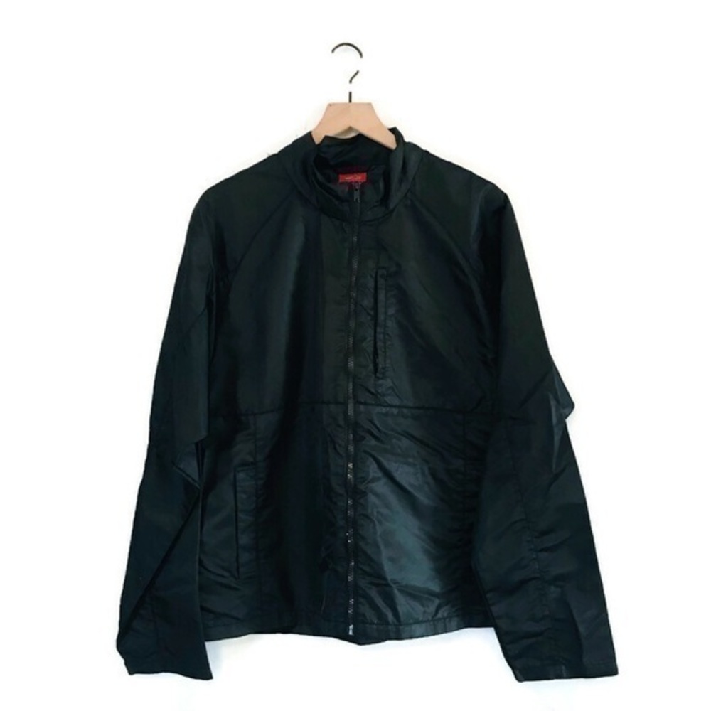 Saks Fifth Avenue RED black 100% Nylon Bomber Jacket Women’s size XL X LARGE